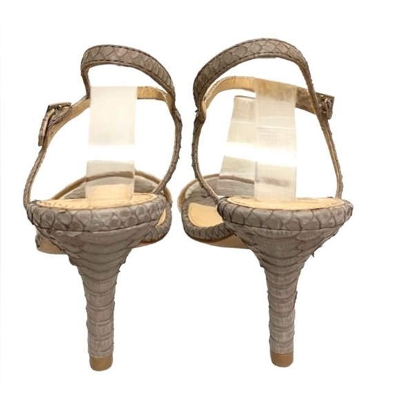 VC Signature Vi-Alcine Leather Snakeskin Heels in Tan Size 9 - Picture 4 of 6